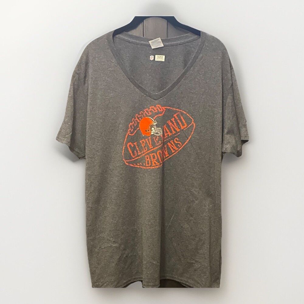 NFL Team Apparel Cleveland‎ Browns Gray Women's Shirt Officially Licensed